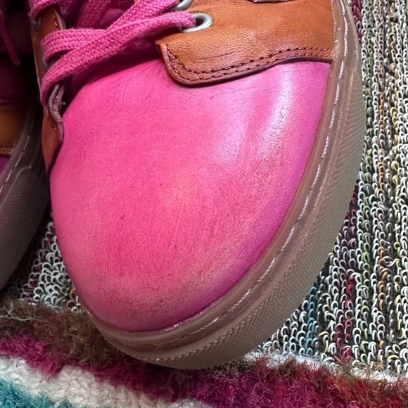 Fluevog GREAT LoPro Fakie pink/orange swirl leather sneaker-M9/W11 (fits LG) - Picture 13 of 16